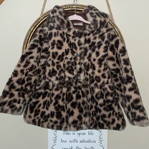 First Impressions faux fur animal print coat size 4t